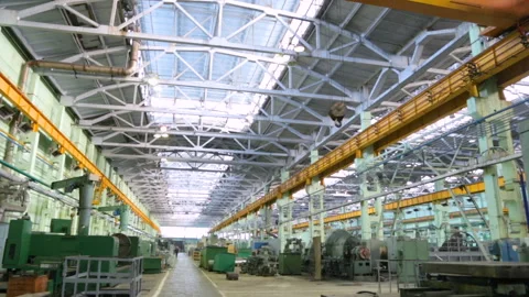 Machine shop of machine works indoors room Stock Footage 100333697