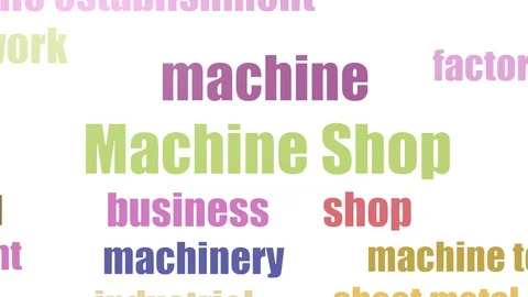 Machine Shop Tag Cloud Animated Isolated Stock Footage 103656687
