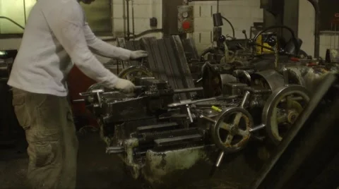 Machine Shop Threading Machine Dual Head Operation WS Stock Footage 40936261