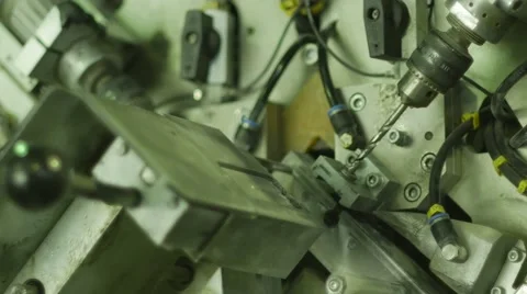 Machine With a Software is Drilling a Holes Aluminium Frame Workshop Stock Footage 53051263