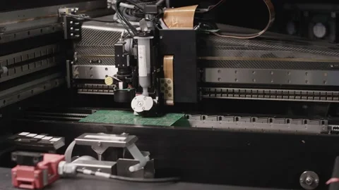 A machine is soldering printed circuit boards Stock Footage 163426443