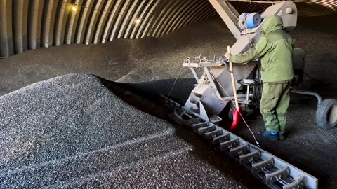Machine for sorting, sifting and loading sunflower seeds into a granary Stockbeeldmateriaal 272299136