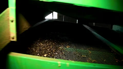 Machine for sorting, sifting and loading sunflower seeds into a granary Stock Footage 281508182