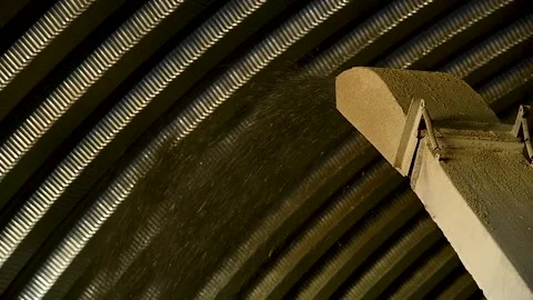 Machine for sorting, sifting and loading sunflower seeds into a granary Stock Footage 281509526