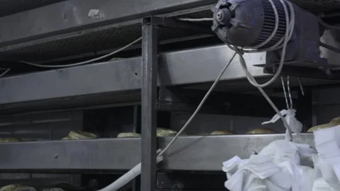 Machine sorts Arabic pita bread Jordan Aqaba. Stock Footage 299772806