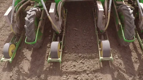 Machine sowing peppers in the spring. Stock Footage 66557505