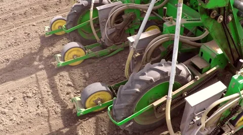 Machine sowing peppers in the spring. Stock Footage 66557544