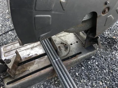 Machine steel cutting tool blurred background, Construction concept Stock Photos