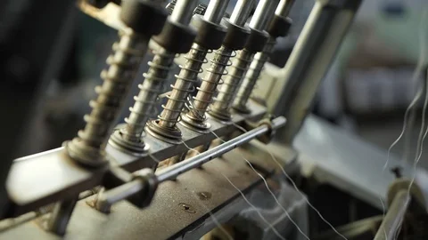 Machine for stitching book pages with threads in typography. Stock Footage 98120066