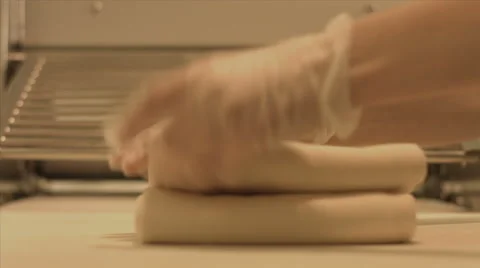 Machine stretch dough Stock Footage 42757036