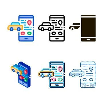 Machine styleset geolocation icon vector outline Ilustração Stock