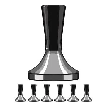 Machine tamper coffee cartoon vector graphic Stock Illustration