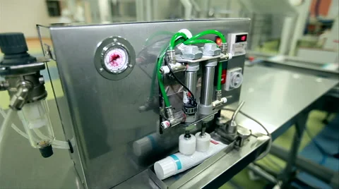 Machine Test toothpaste Stock Footage 42135517