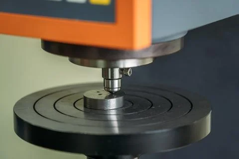Machine for testing metals for strength and deformation in laboratory at Stock Photos