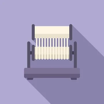 Machine thread icon flat vector. Factory cotton Illustrazione stock