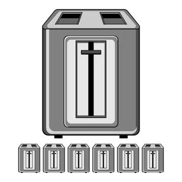 Machine toaster bread cartoon vector graphic 库存插图