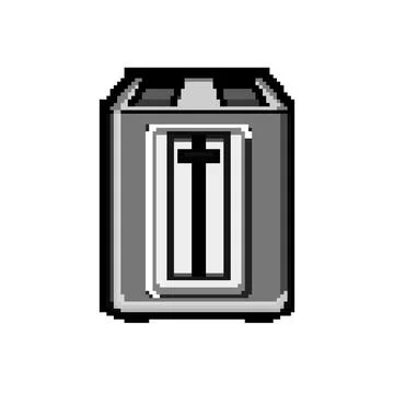 Machine toaster bread pixel art vector illustration 스톡 일러스트