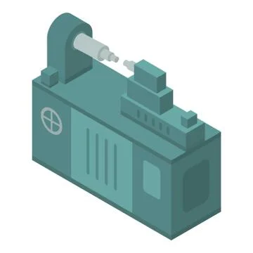 Machine-tool icon, isometric style Illustrazione stock