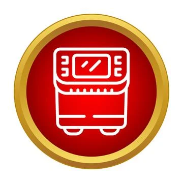 Machine tool icon in a red gold badge Stock Illustration