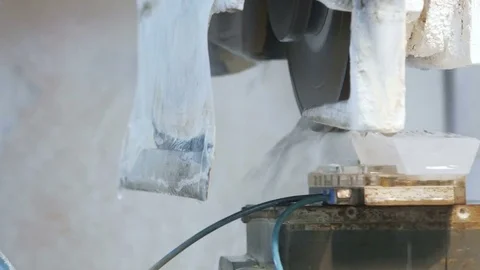 The machine tool is a stone. Cooling with water. The machine tool is a stone Stock Footage 73727031