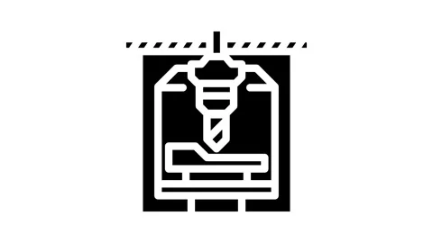 Machine tooling mechanical engineer glyph icon animation Stock Footage 326744428