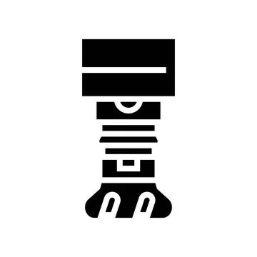 Machine tooling mechanical engineer glyph icon vector illustration Stock Illustration