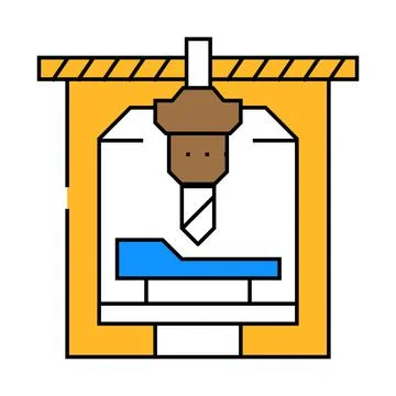 Machine tooling mechanical engineer icon color illustration Stock Illustration