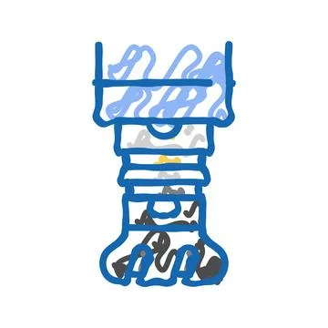 Machine tooling mechanical engineer icon doodle illustration Illustrazione stock