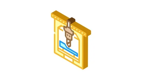 Machine tooling mechanical engineer isometric icon animation Stock Footage 327291659