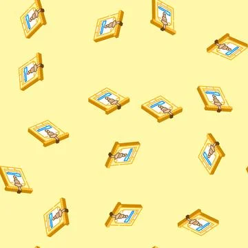 Machine tooling mechanical engineer isometric icon seamless pattern Stock Illustration