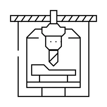 Machine tooling mechanical engineer line icon vector illustration Stock Illustration