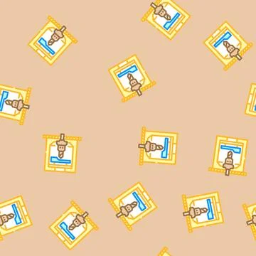 Machine tooling mechanical engineer vector seamless pattern Stock Illustration