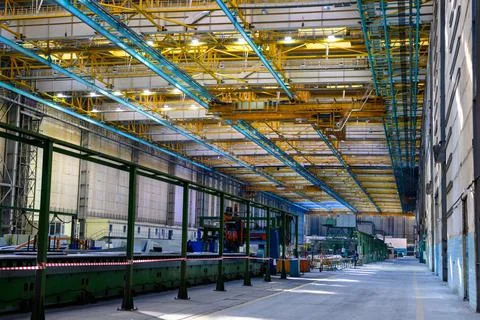 Machine tools in the aviation industry. Stock Photos