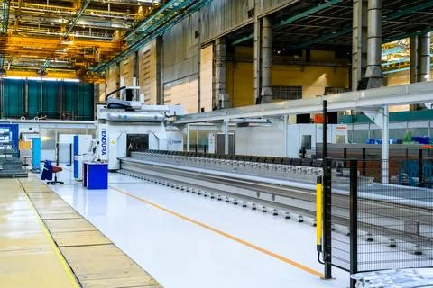 Machine tools in the aviation industry. Foto stock
