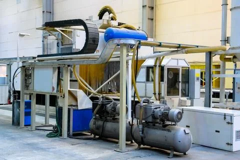 Machine tools in the aviation industry. Stock-Fotos