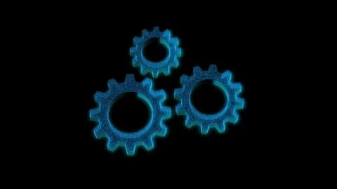 Machine tools gearwheel icon isolated on black background. Stock Illustration