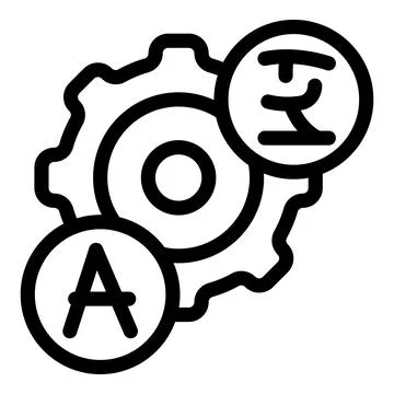 Machine translation software working with different languages Stock Illustration