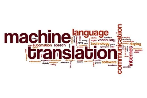 Machine translation word cloud Illustrazione stock