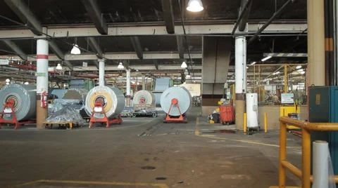 Machine transport rolls at the factory Stock Footage 61951859