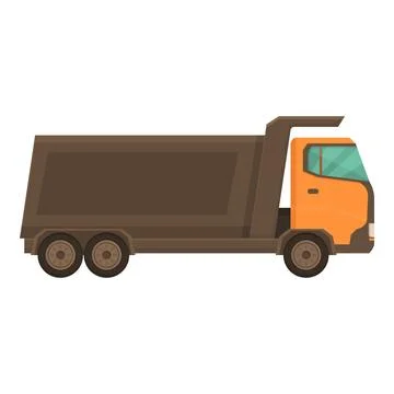 Machine truck icon cartoon vector. Tipper unload Stock Illustration