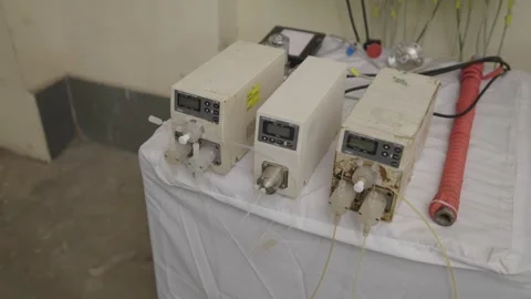 Machine Turning on, Display coming up in machine while tracking in  Stock Footage 322150540