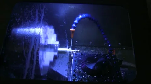 Machine Turning Part side view Stock Footage 57464169