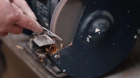 Machine Use, Sharpening Process, Machine Handling Stock-Footage 277509476