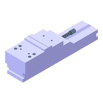 Machine vice for fixing objects during processing showing screw and holes Illustrazione stock