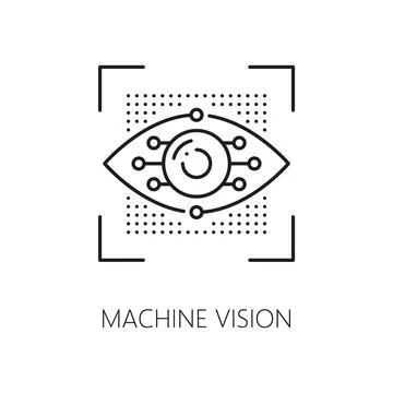 Machine vision and learning, AI intelligence icon Stock Illustration
