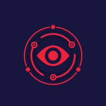 Machine vision, flat vector icon Stock Illustration
