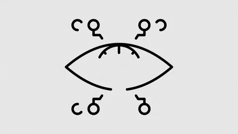 Machine Vision Icon Animation Drawing Reveal Effect 4K Transparent Background 스톡 동영상 325889558