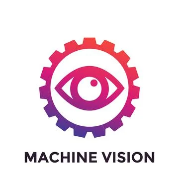 Machine vision icon, computer visual recognition system Stock Illustration