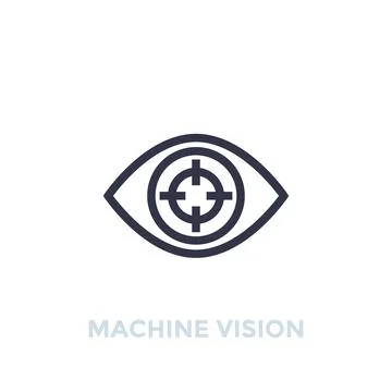 Machine vision icon, visual recognition Stock Illustration