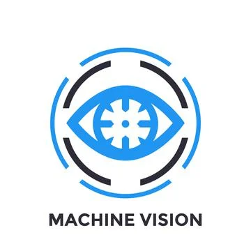Machine vision icon on white Stock Illustration